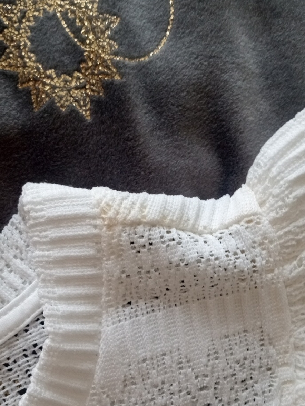 Marc New York Jeans NWT White Ruffle Sleeve Stretch Lace Tank Size S - Picture 7 of 13